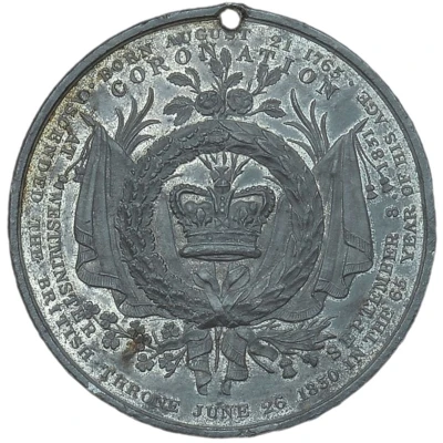 Medal - William IV Coronation; T.W. Ingram, crown type, white metal back