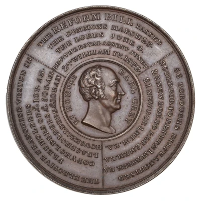 Medal - William IV Reform Bill; Earl Grey, bronze front
