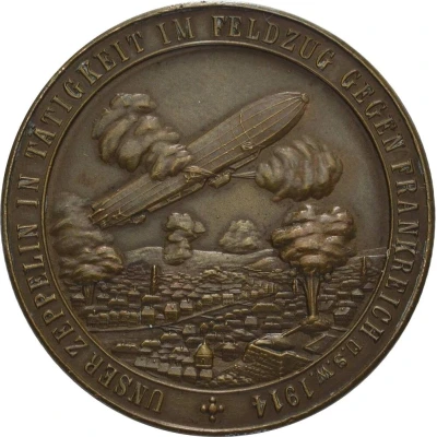 Medal - Zeppelin airship in war action against France back