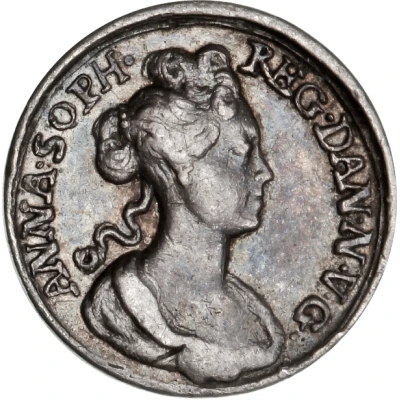 Medal of ½ Dukat - Frederik IV King and Queen Anna Sophia; silver issue ND back