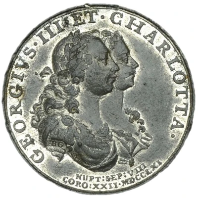Medalet - George III Coronation; B.G., white metal front