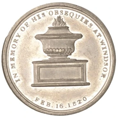 Medalet - George III Death; J. Westwood, white metal, 33mm back