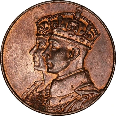 Medalet - George VI Royal Visit; bronze, 26mm front