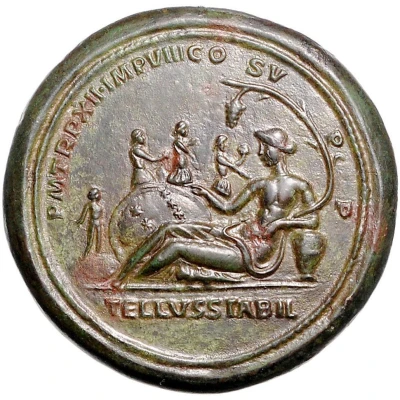 Medallion - Commodus Janus and Tellus Mater back