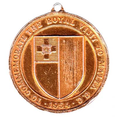 Medallion - Elizabeth II The Royal Visit to Malta back