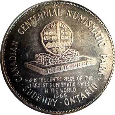 Medallion - Sudbury "Numismatic Park" "Big Nickel"; silver ND front