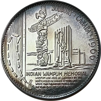 Medallion - Sudbury "Numismatic Park" "Indian Wampum Memorial"; silver ND front