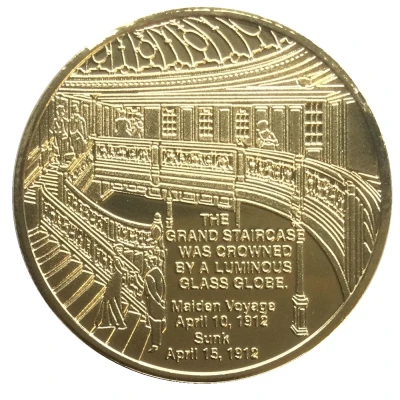 Medallion - Titanic Ship of Dreams 24k fine plate medallion ND back