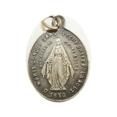 Miraculous Medal of Our Lady of Graces (Oval; bronze) ND front