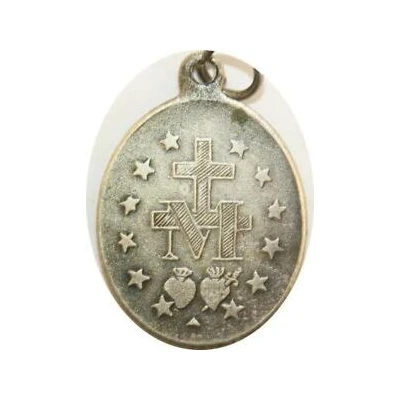 Miraculous Medal of Our Lady of Graces (Oval; bronze) ND back