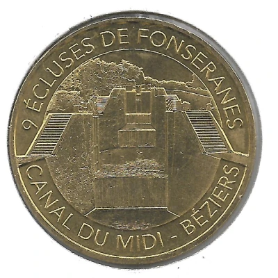Monnaie de Paris Tourist Token - Béziers Canal du Midi - 9 écluses de Fonseranes front