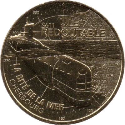 Monnaie de Paris Tourist Token - Cherbourg La Cité de la Mer - Le Redoutable S front