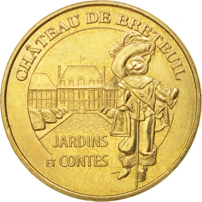 Monnaie de Paris Tourist Token - Château de Breteuil Jardins et contes - Le chat botté front