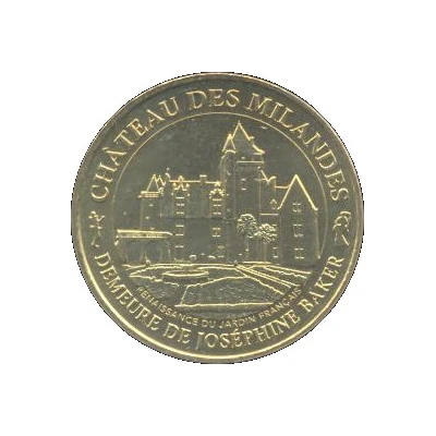 Monnaie de Paris Tourist Token - Château des Milandes Demeure de Joséphine Baker - Le château front
