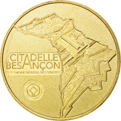 Monnaie de Paris Tourist Token - Citadelle de Besançon Vue aérienne - Patrimoine mondial de l'Unesco front