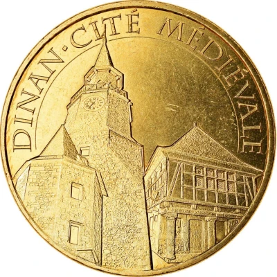 Monnaie de Paris Tourist Token - Dinan Cité médiévale - La Tour de l'horloge et la maison à pan de bois front