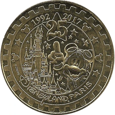 Monnaie de Paris Tourist Token - Disneyland Paris 1992-2017 - 25 ans front