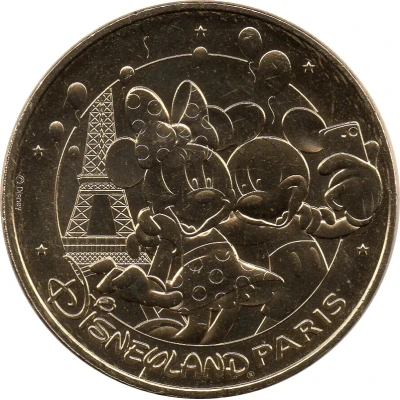Monnaie de Paris Tourist Token - Disneyland Paris Minnie et Mickey font un selfie front