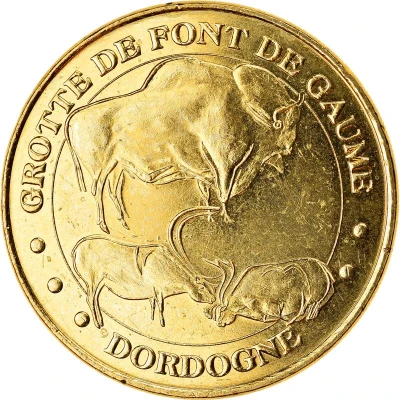 Monnaie de Paris Tourist Token - Grotte de Font de Gaume Les rennes et le bison front