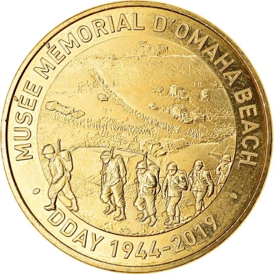 Monnaie de Paris Tourist Token - Musée Mémorial d'Omaha Beach D-Day front