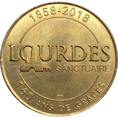 Monnaie de Paris Tourist Token - Notre-Dame de Lourdes 160e Anniversaire des Apparitions back