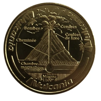 Monnaie de Paris Tourist Token - Vulcania Volcan en coupe - Eruption front