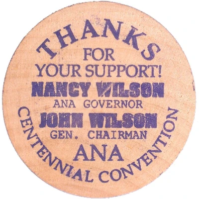 Nancy Wilson ANA Governor, John Wilson Gen, Chairman A.N.A. Chicago, Illinois front