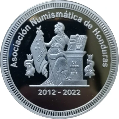 Numismatic Association of Honduras Medal - 10th Anniversary back