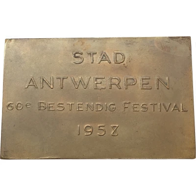 Plaquette - 60th anniversary of the festival of the city of Antwerp back