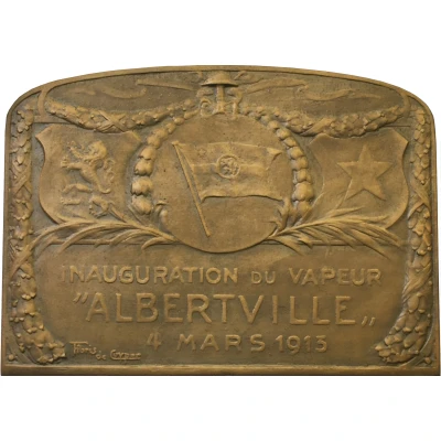 Plaquette - Maiden Voyage of the steamship Albertville front