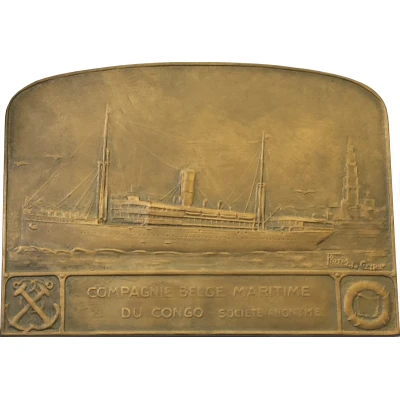 Plaquette - Maiden Voyage of the steamship Albertville back