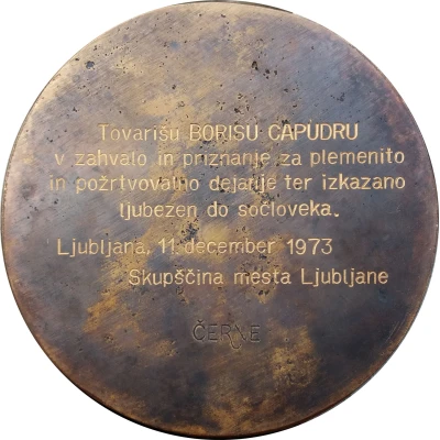 Plaquette of the capitol Ljubljana back