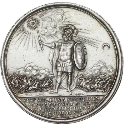 Recapture of Buda from Ottomans - Leopold I silver back