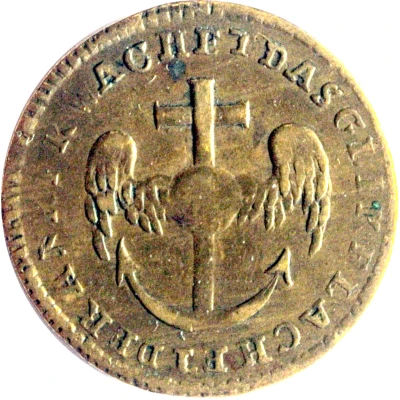 Rechenpfennig- Louis XVI - Der anker wachet das glik lachet Ernst Ludwig Sigmund Lauer ND back