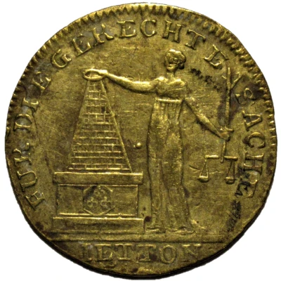 Rechenpfennig - Louis XVIII, "Für die gerechte Sache" ND back