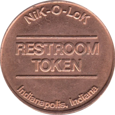 Restroom Token - Nik-O-Lok (Indianapolis, Indiana) ND front