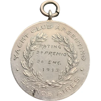 Sailing Regatta prize medal - Yacht Club Argentino ND back