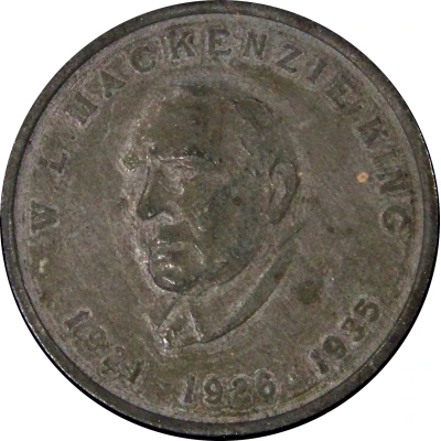 Shell Oil Token - Prime Ministers of Canada 1921-1926-1935 - W. L. Mackenzie King ND front