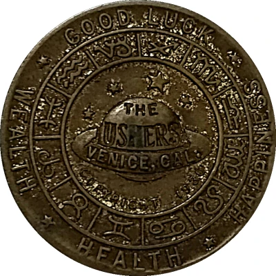 The Ushers Zodiac Coin - Pisces Venice, California back