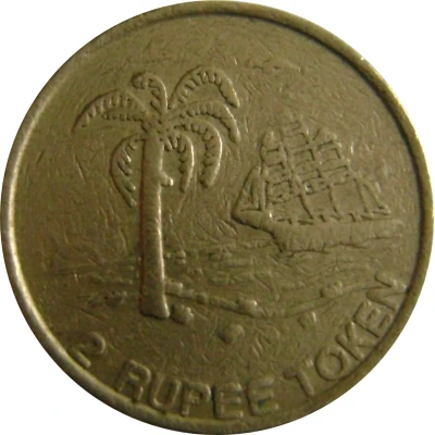 Token - 2 Rupee - Mauritius Casino ND front