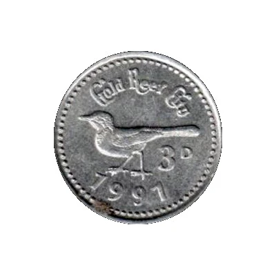 Token - 3 Pence - Gold Reef City back