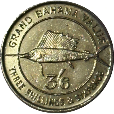 Token - 3½ Shillings - Grand Bahama Club Freeport ND back