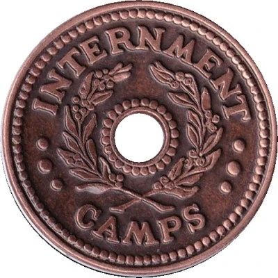 Token - 5 Shillings - Hay Internment Camp (Replica) ND front