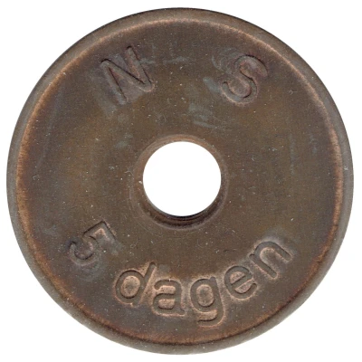 Token - 5 dagen N S (Nederlandse Spoorwegen) ND back