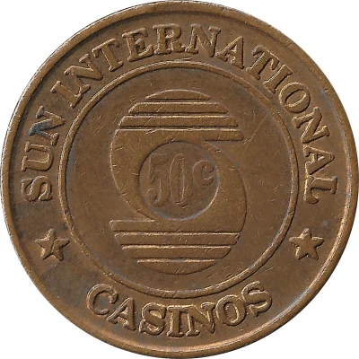 Token - 50 Cents - Kalahari Sands (Sun International Casinos; Windhoek) ND back