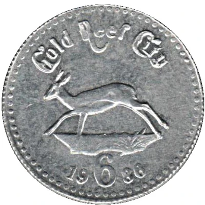 Token - 6 Pence - Gold Reef City back