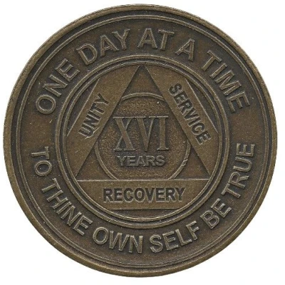 Token - AA Sobriety (16th Anniversary) ND front