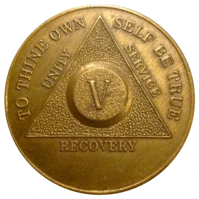 Token - AA Sobriety (5 Year Anniversary) ND front