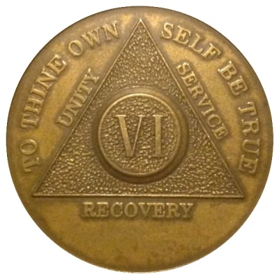 Token - AA Sobriety (6 Year Anniversary) ND front