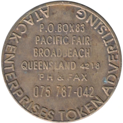 Token - Atack Enterprises (Advertising Tokens Gold Coast) ND back